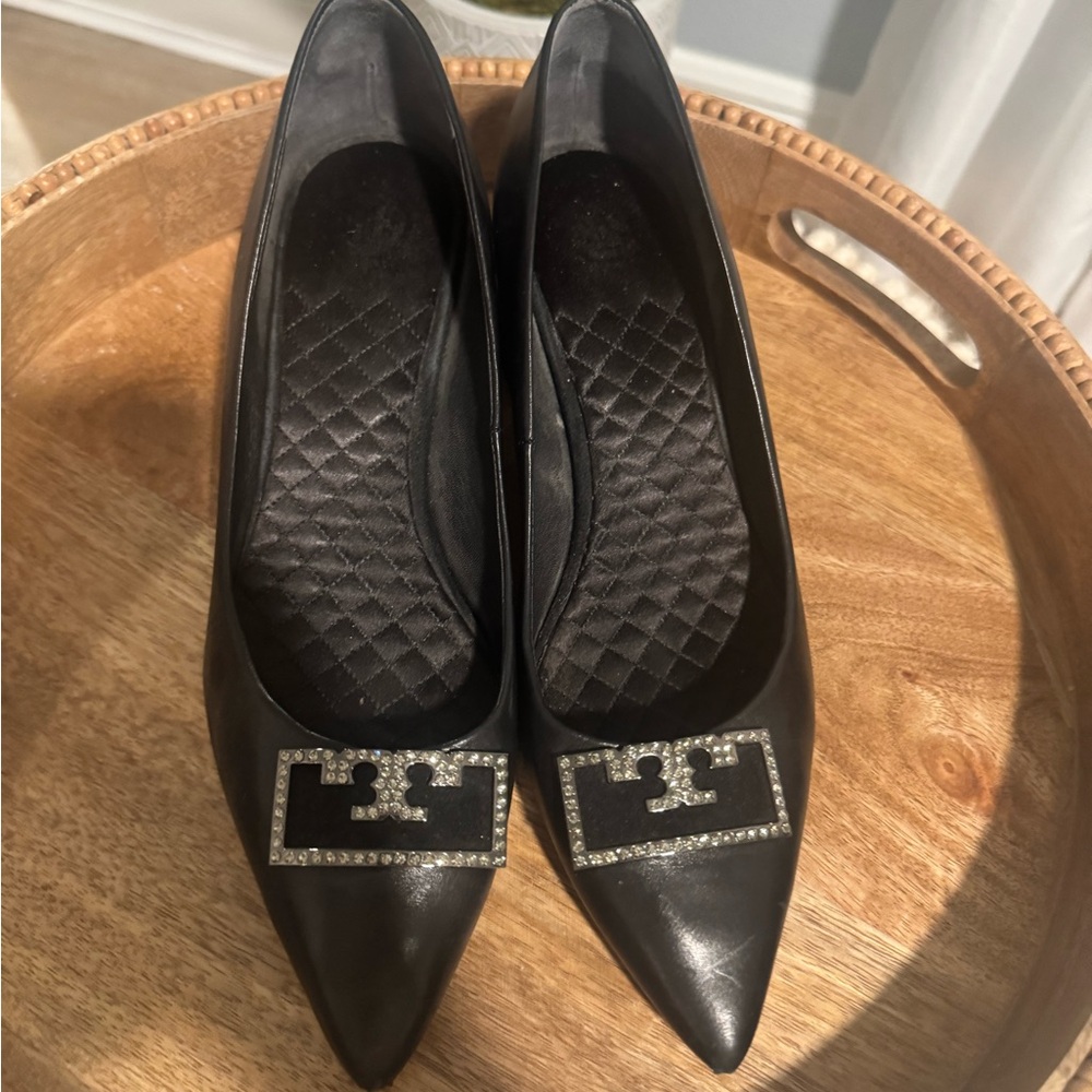 Tory Burch Elegant Black Women's Shoes with Embellished Detail